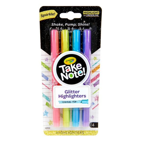 Take Note Glitter Highlighters, 4 Count