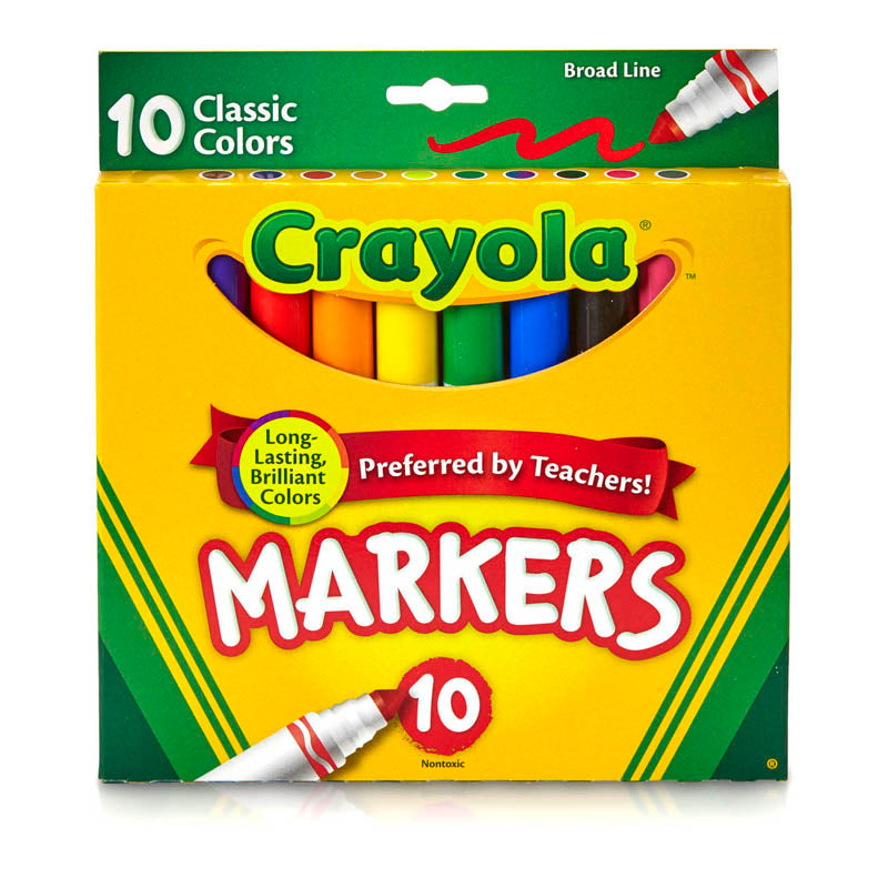 Broad Line Markers, Classic Colors, Pack of 10