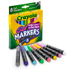 Washable Gel Markers, Broad Line, 8 Count