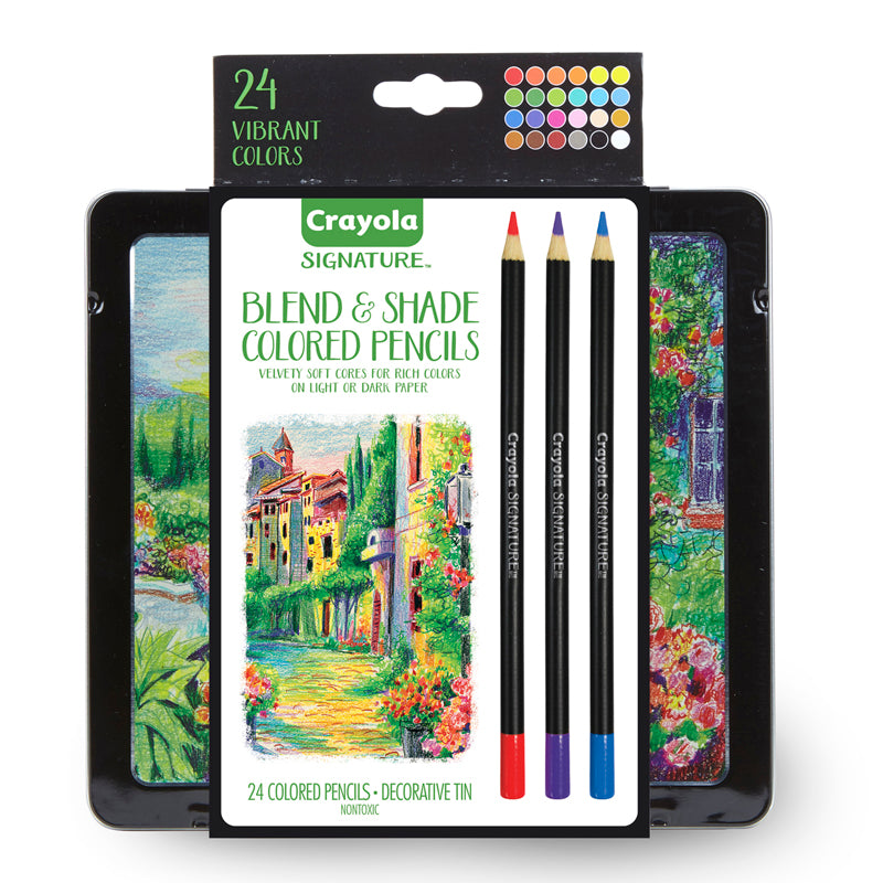 Signature Blend & Shade Colored Pencils in Tin, Pack of 24