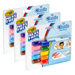 Color Wonder Mess Free Mini Markers, Classic Colors, 10 Per Pack, 3 Packs