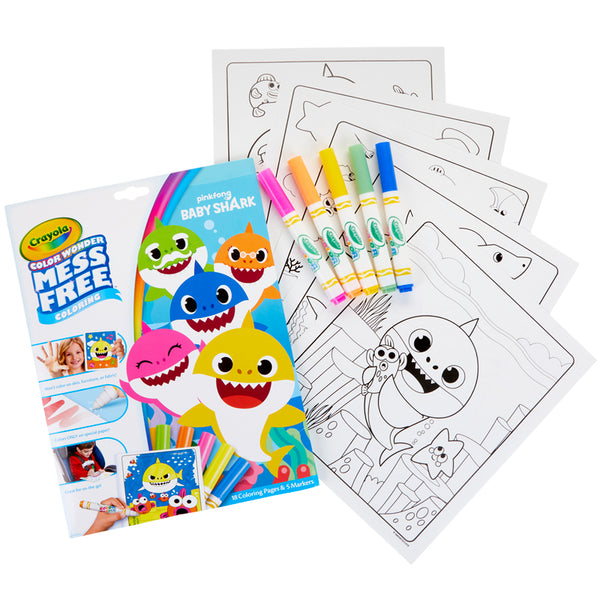 Color Wonder Mess Free Coloring Pad & Markers, Baby Shark