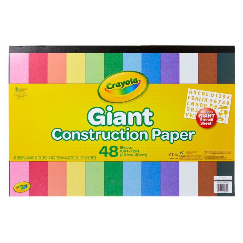 Giant Construction Paper Pad with Stencils, 48 Sheets