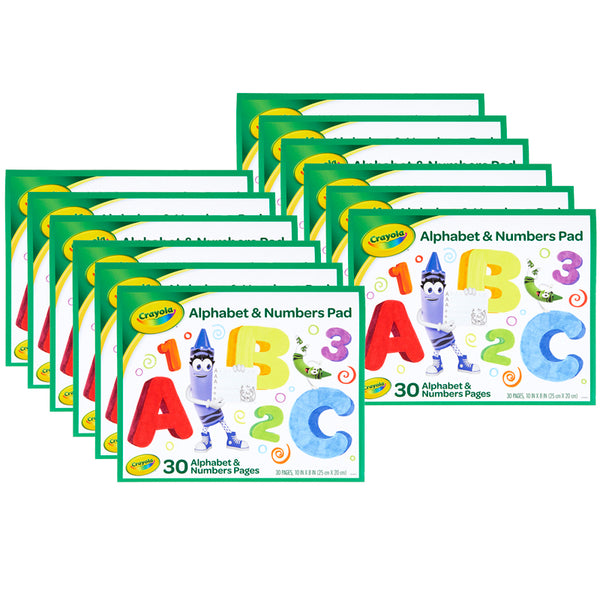 Alphabet & Numbers Pad, Pack of 12