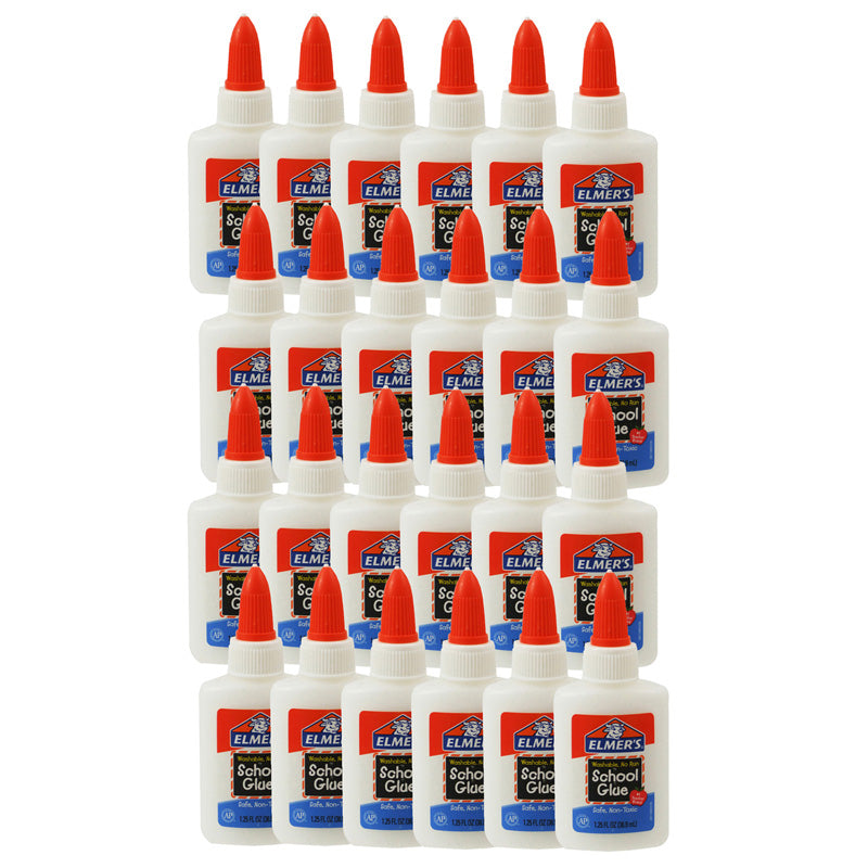 Washable School Glue, 1.25 oz. Bottle, Pack of 24