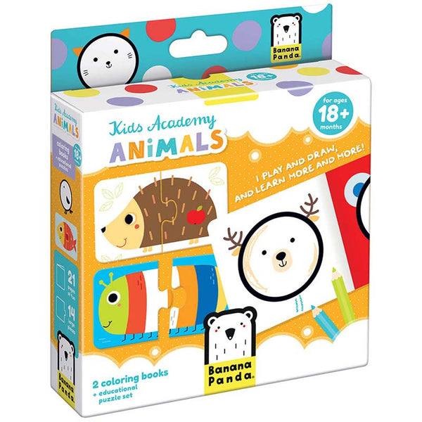 Kid Academy Animals, Coloring Book & Puzzles