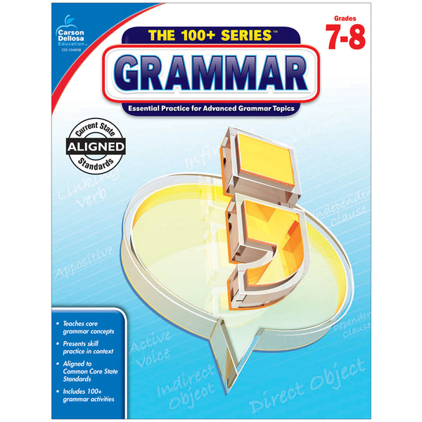 The 100+ Series™ Grammar Workbook, Grade 7-8, Paperback