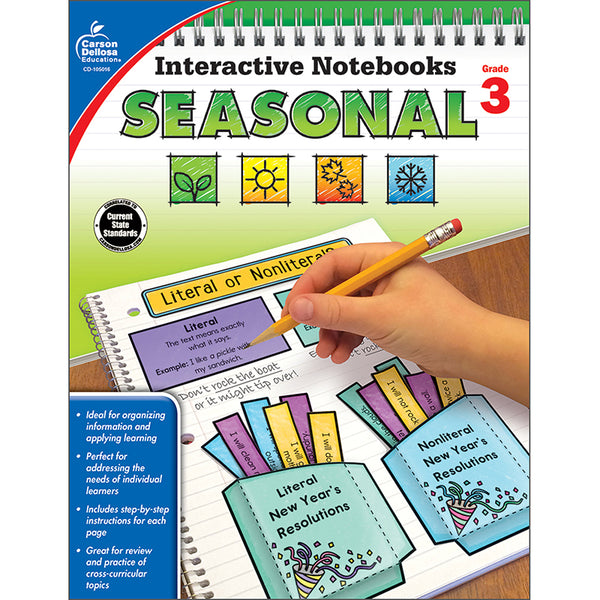 Interactive Notebooks: Seasonal Resource Book, Grade 3