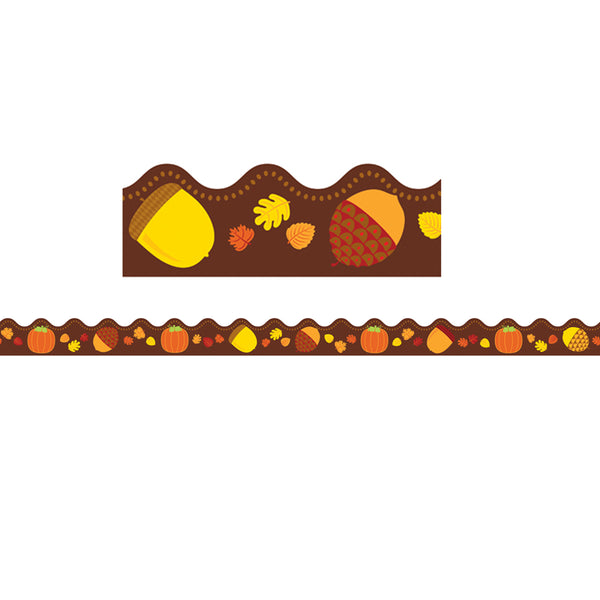 Acorns & Pumpkins Scalloped Border, 39 Feet