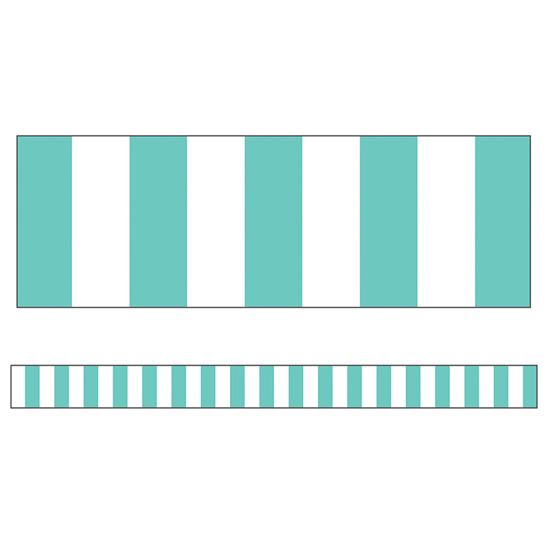 Simply Stylish Turquoise Stripe Straight Border, 36 Feet