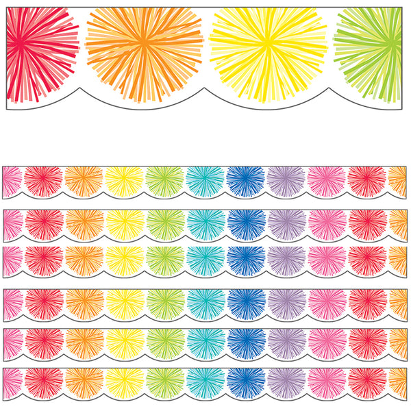 Hello Sunshine Poms Scalloped Border, 39 Feet Per Pack, 6 Packs