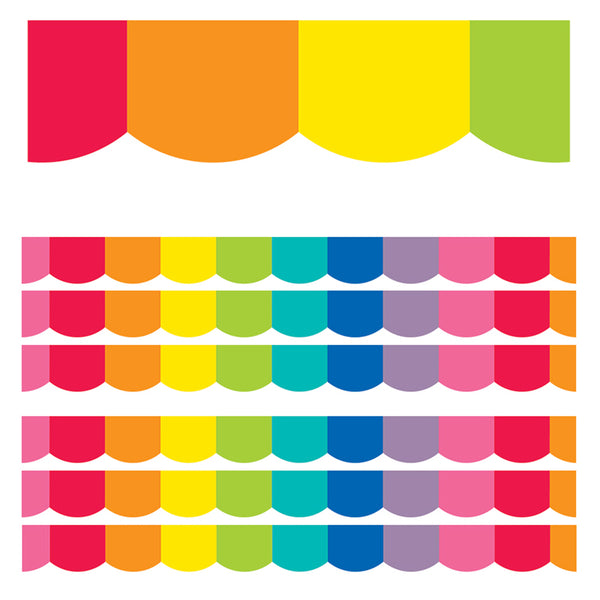 Hello Sunshine Rainbow Scalloped Border, 39 Feet Per Pack, 6 Packs