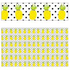 Simply Stylish Tropical Pineapples Straight Border, 36 Feet Per Pack, 6 Packs