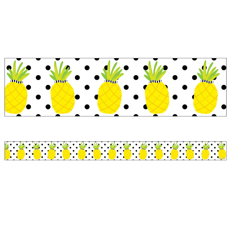 Simply Stylish Tropical Pineapples Straight Border, 36 Feet