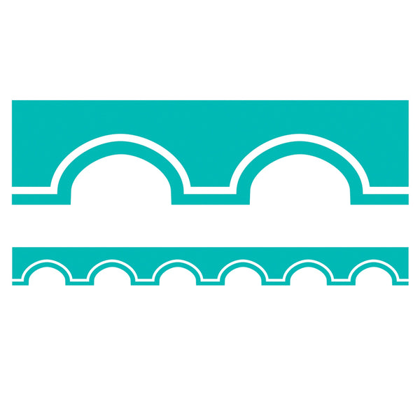 Simply Stylish Turquoise and White Awning Scalloped Border, 39 Feet