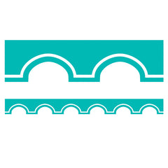 Simply Stylish Turquoise and White Awning Scalloped Border, 39 Feet