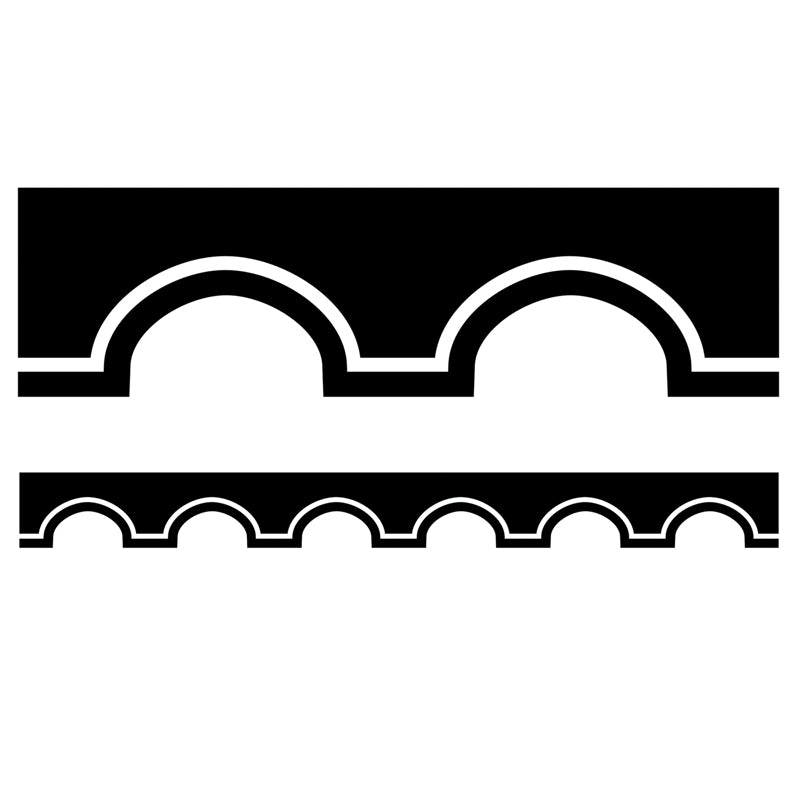 Simply Stylish Black and White Awning Scalloped Border, 39 Feet