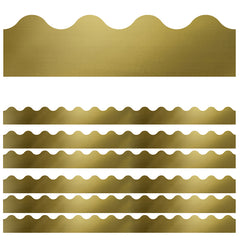 Sparkle + Shine Gold Foil Scalloped Border, 39 Feet Per Pack, 6 Packs