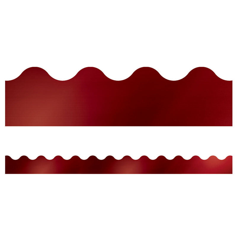 Sparkle + Shine Cherry Foil Scalloped Border, 39 Feet