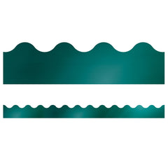 Sparkle + Shine Teal Foil Scalloped Border, 39 Feet