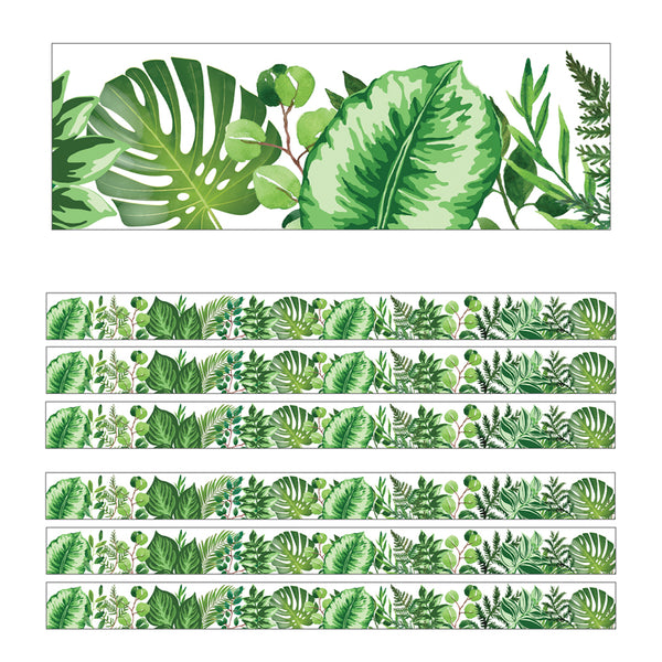 Simply Boho Greenery Straight Borders, 36 Feet Per Pack, 6 Packs