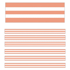 Simply Stylish Coral & White Stripes Straight Borders, 36 Feet Per Pack, 6 Packs