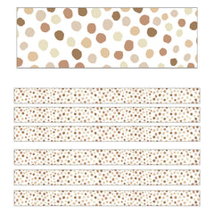 Simply Stylish Natural Polka Dots Straight Borders, 36 Feet Per Pack, 6 Packs