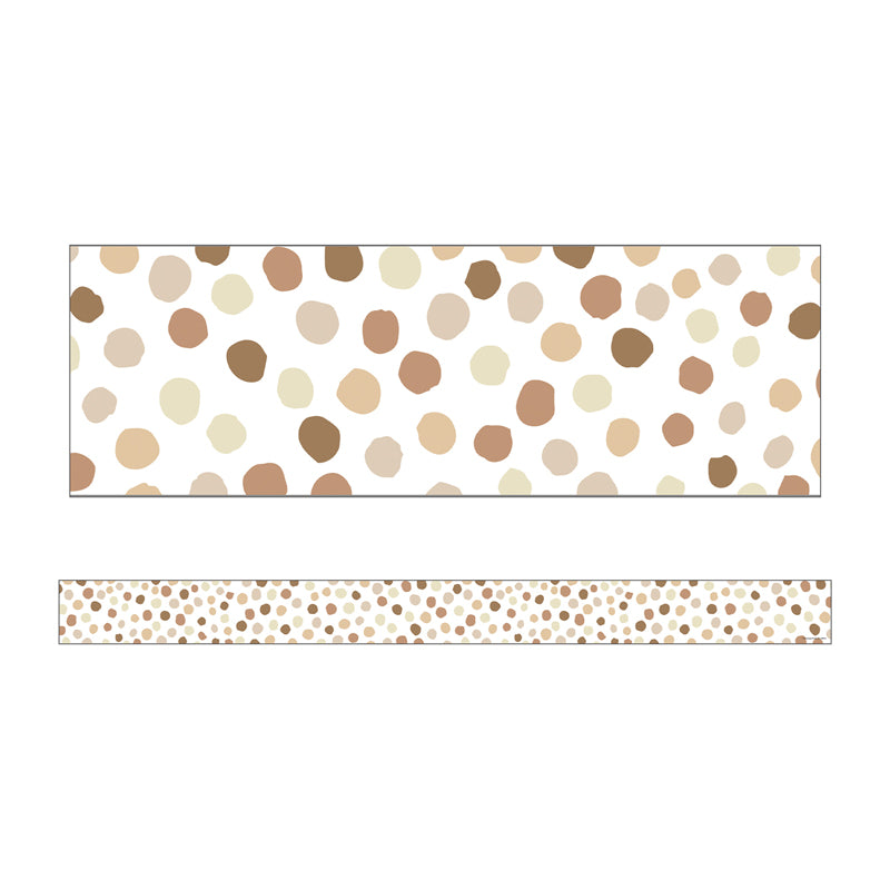 Simply Stylish Natural Polka Dots Straight Borders, 36 Feet