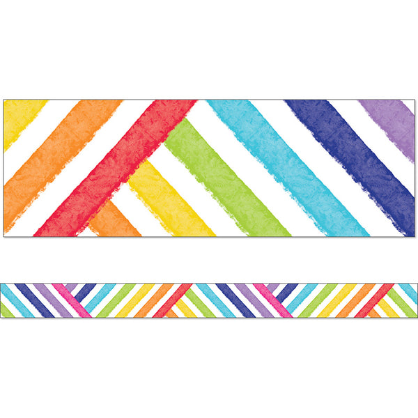 Light Bulb Moments Crisscross Rainbow Straight Border, 36 Feet