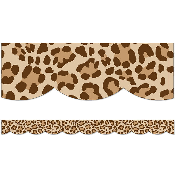 Simply Safari Leopard Scalloped Border, 39 Feet