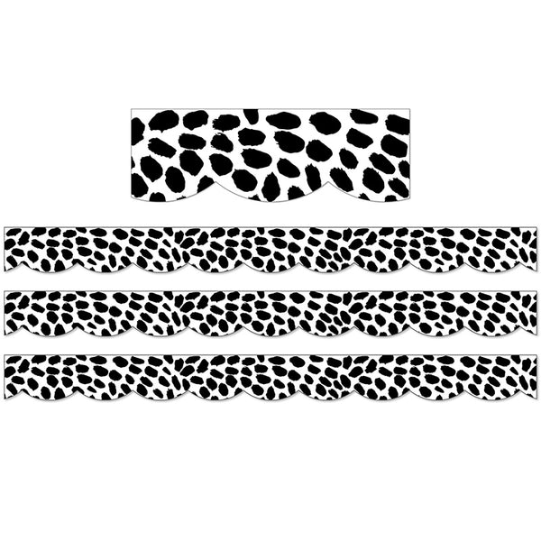 Simply Safari Dot Scalloped Border, 39 Feet Per Pack, 3 Packs