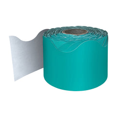 Teal Rolled Scalloped Border, 65 Feet