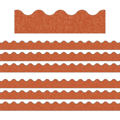 Let's Explore Terracotta Linen Scalloped Border, 39 Feet Per Pack, 6 Packs