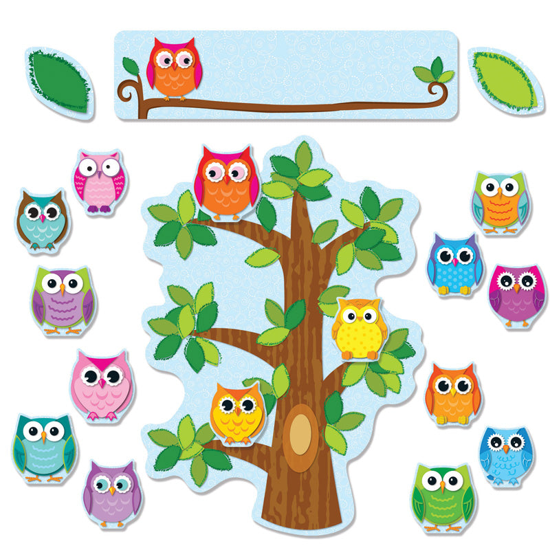 Colorful Owls Behavior Bulletin Board Set