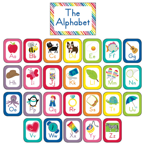 Just Teach Alphabet Cards Bulletin Board Set