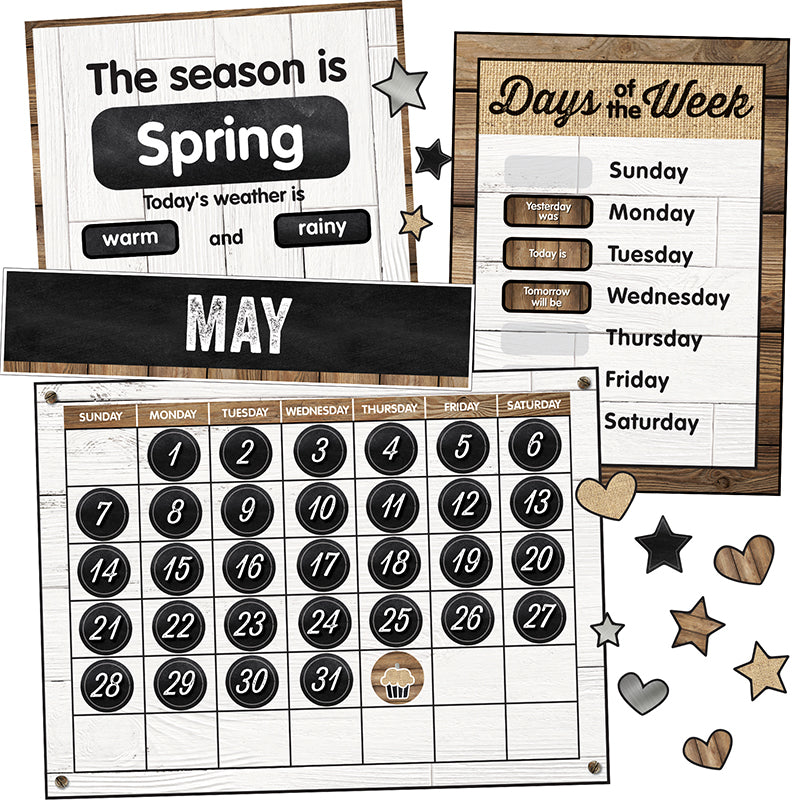 Industrial Chic Calendar Bulletin Board Set