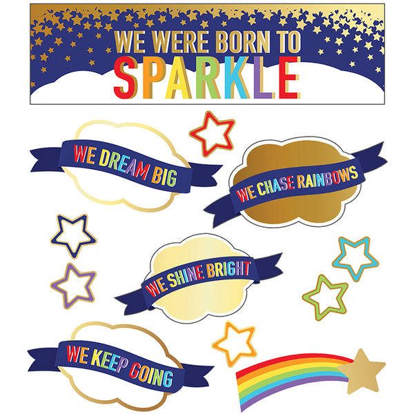 Sparkle + Shine We Were Born to Sparkle Mini Bulletin Board Set, 37 Pieces