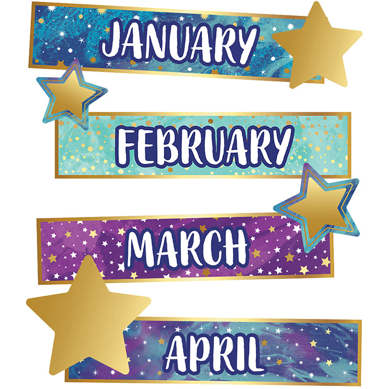 Galaxy Months of the Year Mini Bulletin Board Set, 35 Pieces