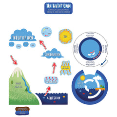 Water Cycle Bulletin Board Set, 20 Pieces