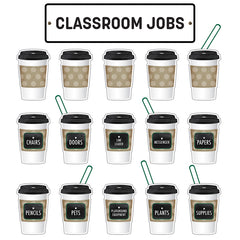 Industrial Cafe Classroom Jobs Mini Bulletin Board Set, 52 Pieces