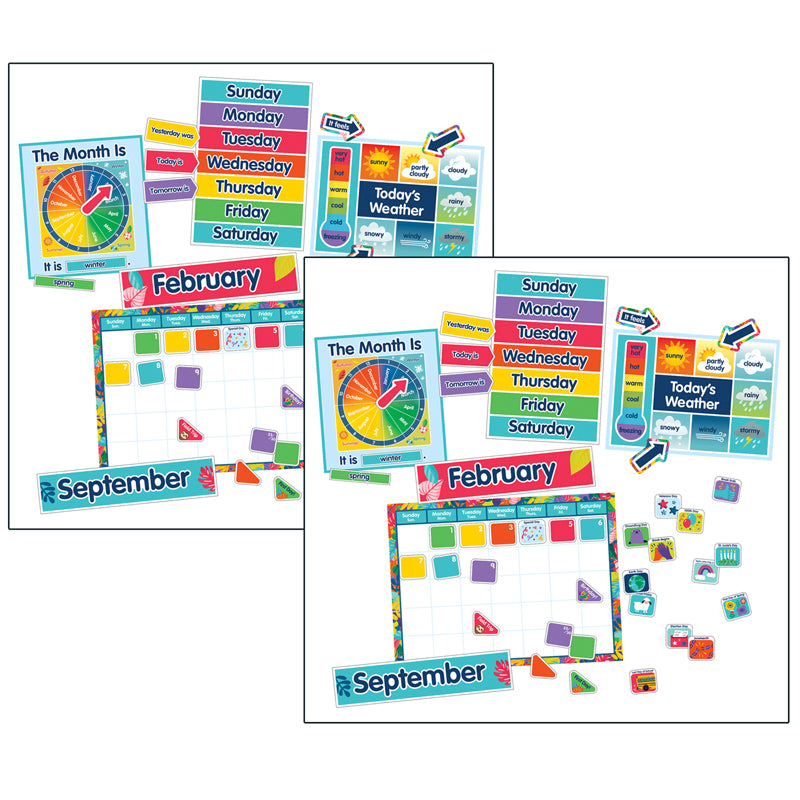 One World Calendar Bulletin Board Set, 2 Sets