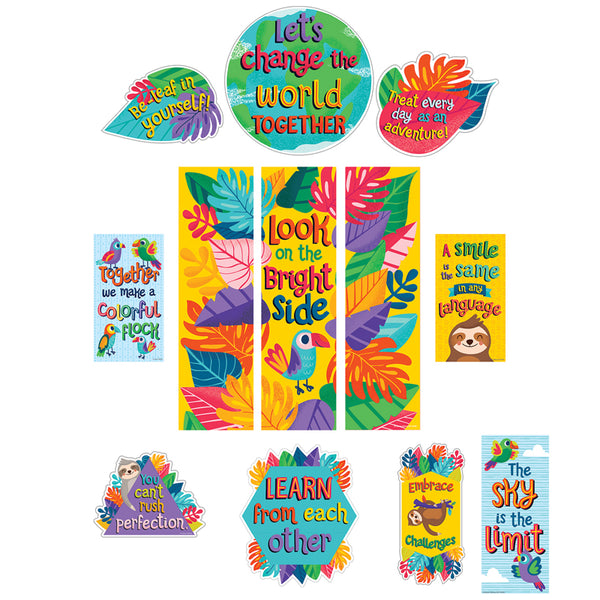 One World Motivational Mini Bulletin Board Set, 14 Pieces