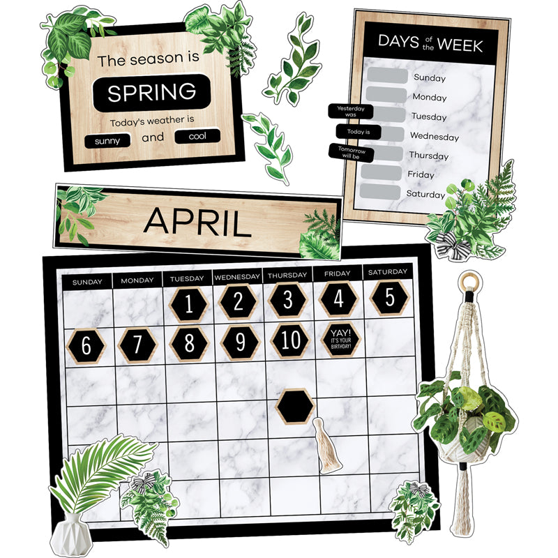 Simply Boho Calendar Bulletin Board Set