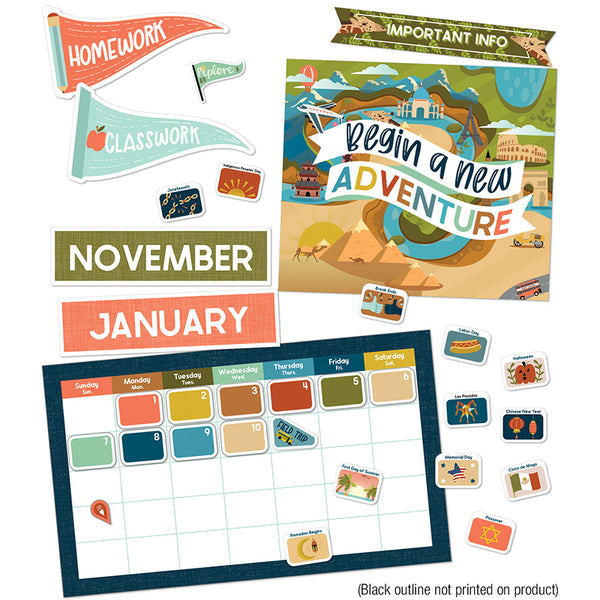 Let's Explore Let's Explore Calendar Bulletin Board Set