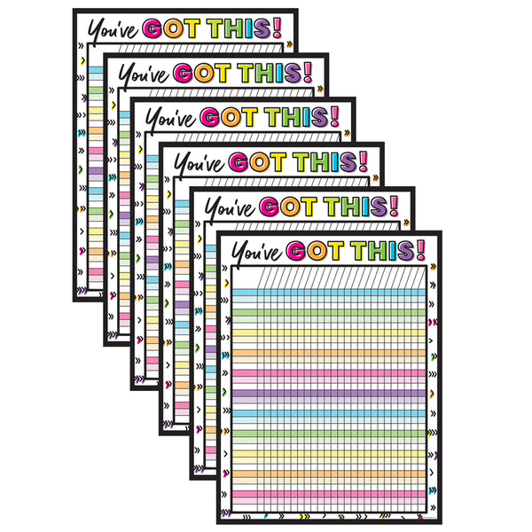 Kind Vibes Incentive Chart, 17" x 22", Pack of 6