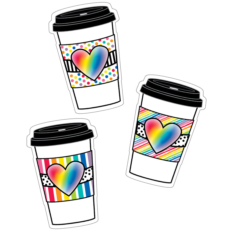 Industrial Cafe Rainbow To-Go Cups Cut-Outs, Pack of 36