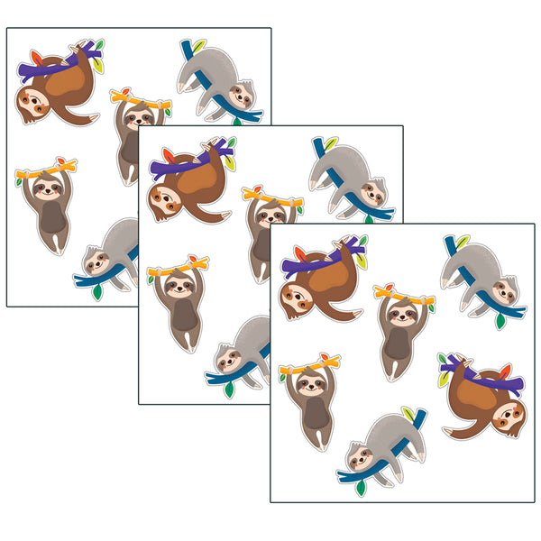 One World Sloths Cut-Outs, 36 Per Pack, 3 Packs