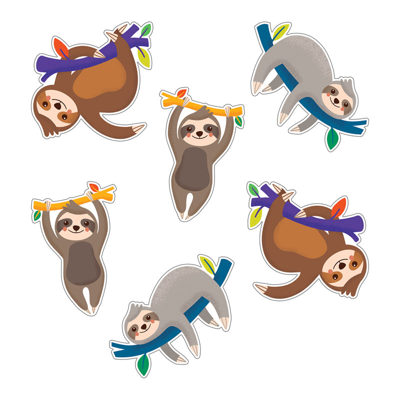 One World Sloths Cut-Outs, Pack of 36