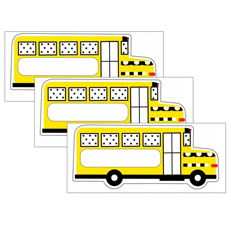 Black, White & Stylish Brights School Bus Cut-Outs, 36 Per Pack, 3 Packs