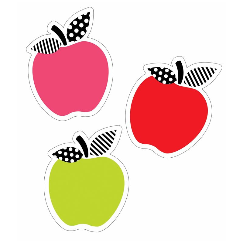 Black, White & Stylish Brights Apples Mini Cut-Outs, Pack of 36